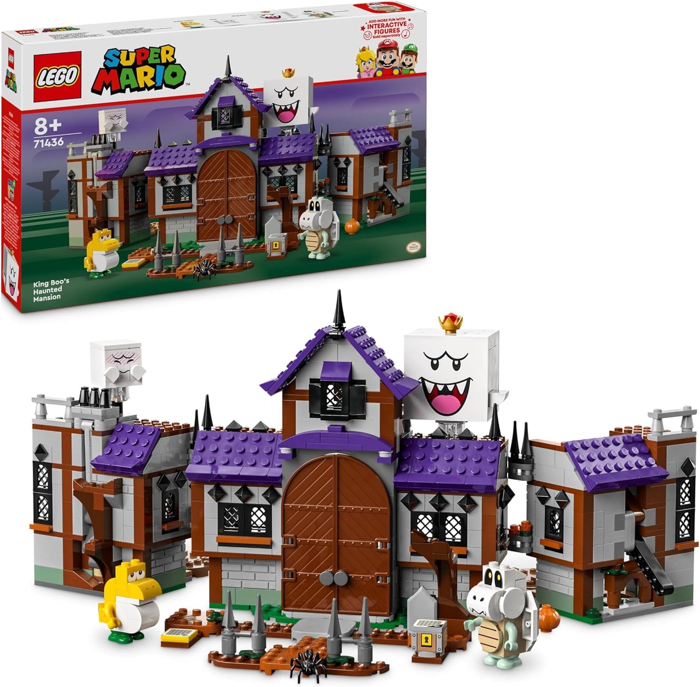 Super Mario King Boo’s Haunted Mansion Set, Building Toy for Kids, Collectible Playset with 4 Character Figures Including a Baby Yoshi, Gift for 8 Plus Year Old Boys, Girls and Gamers 71436