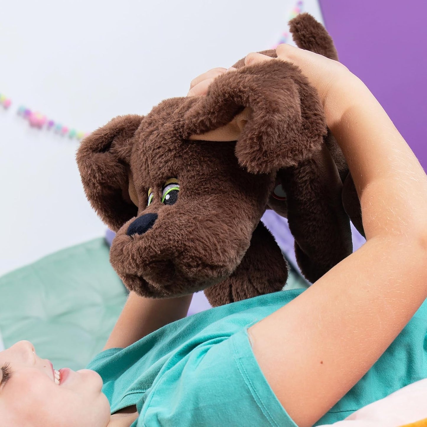 Pound Puppies Weighted Snuggles Plush – Dark Brown with Long Ears – Soft Weighted Plush Comfort Toy