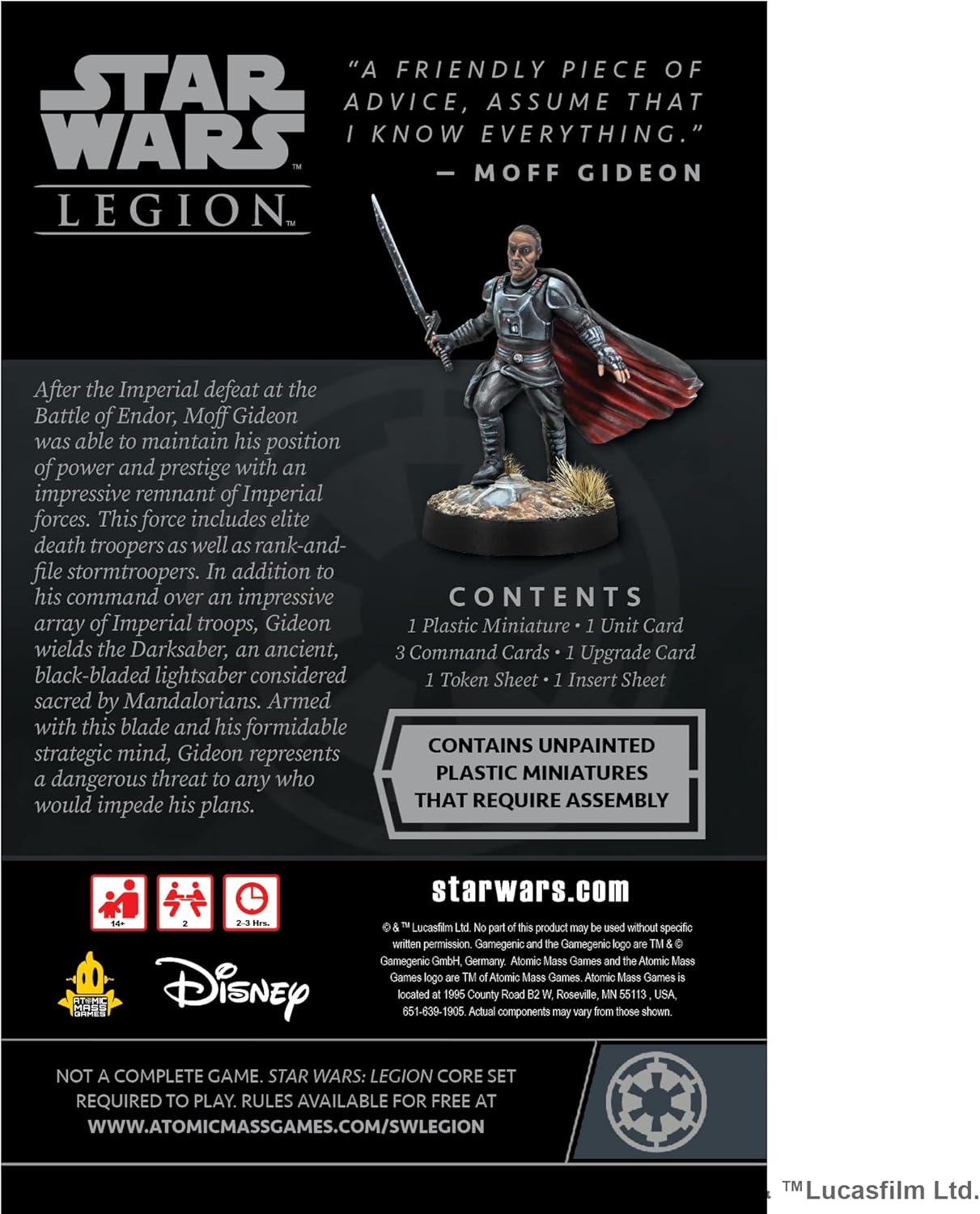 Star Wars Legion: Moff Gideon Commander Expansion