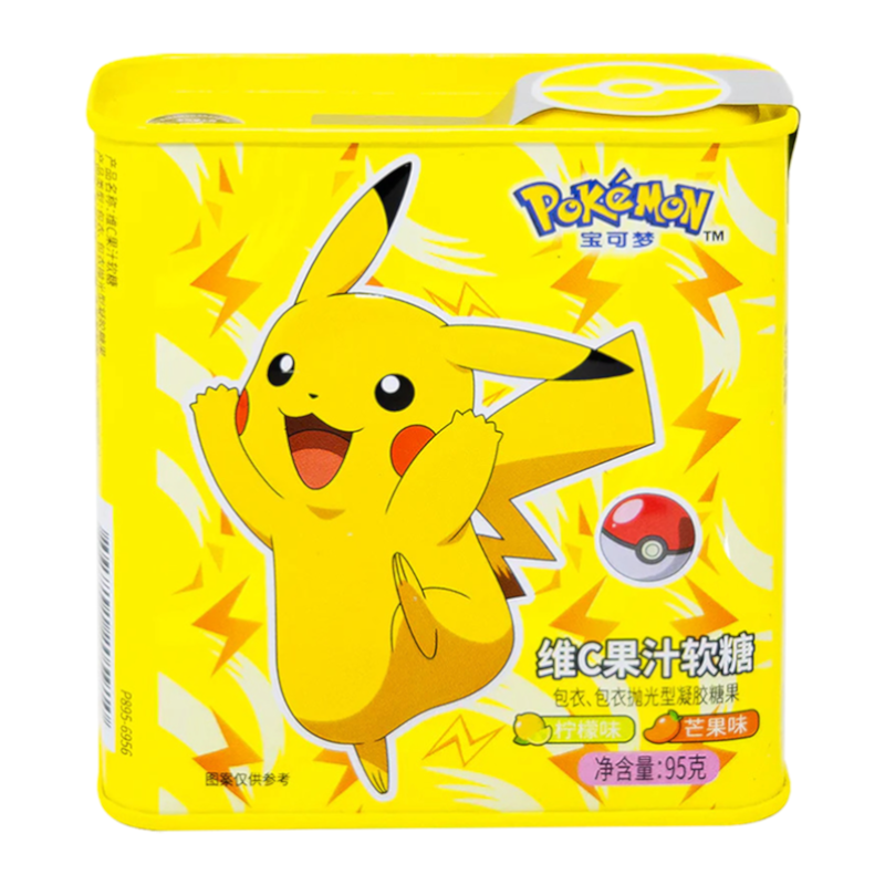 Pokemon Soft Candy Tin Vitamin C Soft Candy Mix Flavours Lemon Mango 95g