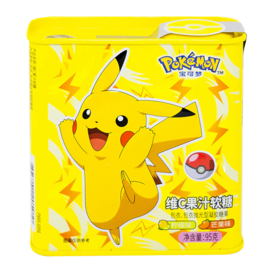 Pokemon Soft Candy Tin Vitamin C Soft Candy Mix Flavours Lemon Mango 95g